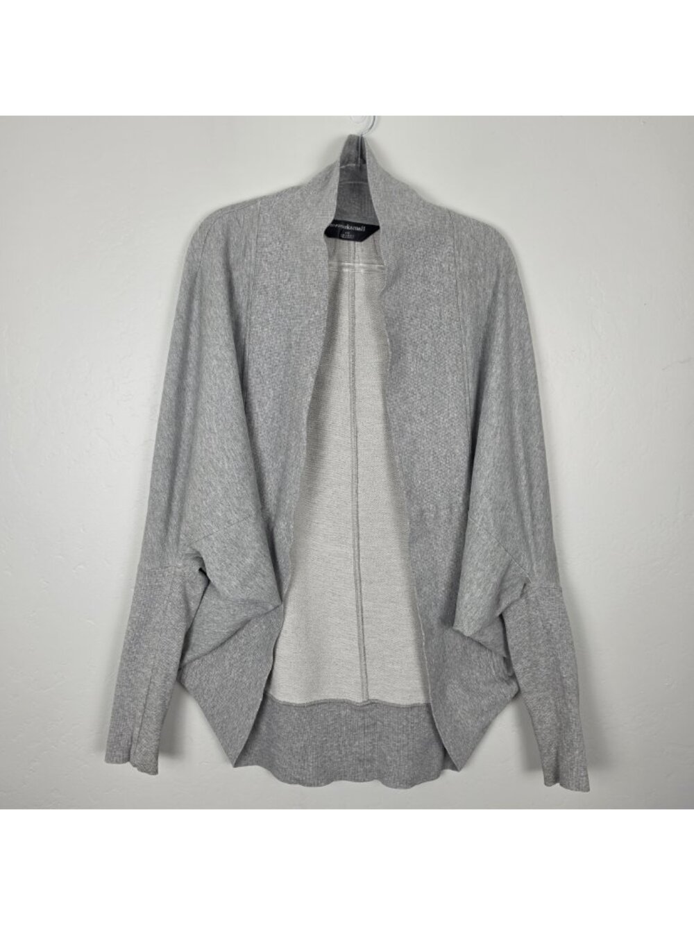 Norma Kamali Cocoon Batwing Cardigan Oversized Open Front Heathered Gray Size S - Picture 2 of 13